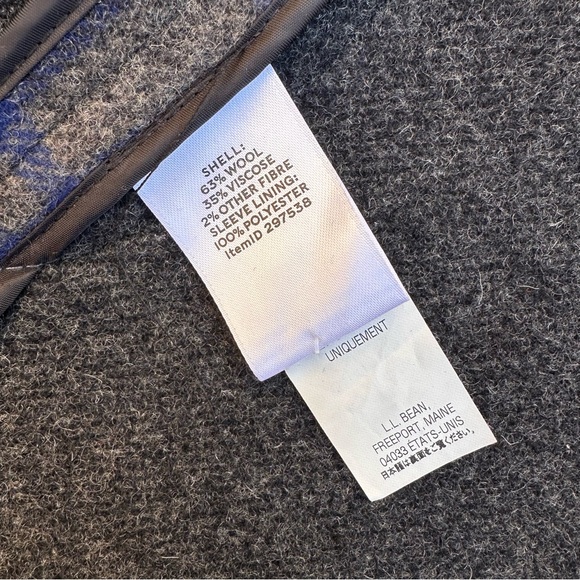 L.L. Bean Signature Women’s Wool Blend Duffle Coat Plaid Toggle Botton Trench 10 - Picture 11 of 11
